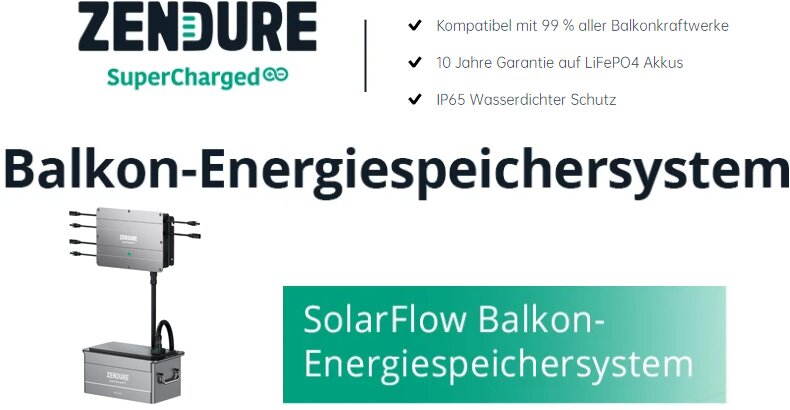 ZENDURE BALKONKRAFTWERK  SPEICHER SolarFlow