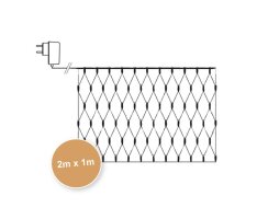 LED-Minilichternetz, 160 warmweiße LEDs, 2 m x 1 m