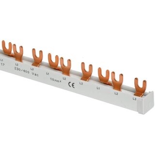 Gabel-Phasenschiene, 10 mm², 3-polig, T-Form, für 12 LS-Schalter LEXIC DX-(E) und TX³