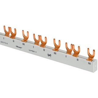 MINILINE-SYSTEM, Gabel-Phasenschiene, 10mm², 3-polig, L-Form, für 12 LS-Schalter