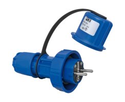 Schutzkontakt-Stecker, NAUTILUS, 16A/230V, blau