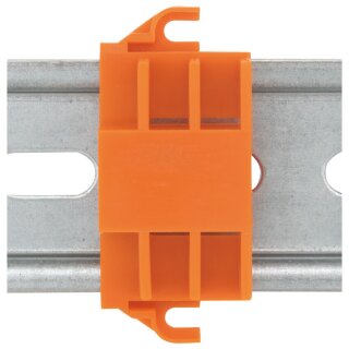 Befestigungsadapter für 6 Micro-Steckklemmen, orange