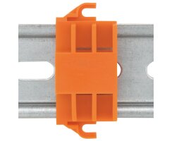 Befestigungsadapter für 6 Micro-Steckklemmen, orange