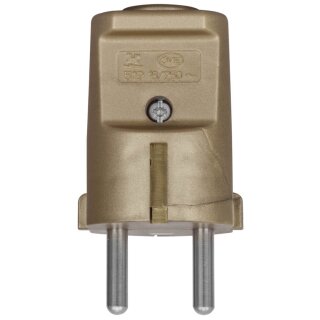 Schutzkontakt-Stecker, Iso, gold gold 