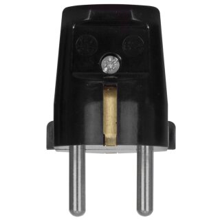 Schutzkontakt-Stecker, Iso, schwarz schwarz 