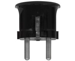 Schutzkontakt-Winkelstecker, Thermoplast, schwarz schwarz 