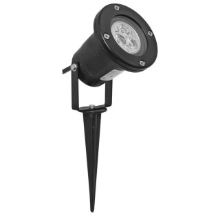 Außenstrahler mit Erdspieß, 1 x GU10/5W, inkl. LED/GU10/5W, 2,5 m Zul. H05RN-F schwarz 