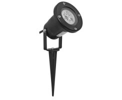 Außenstrahler mit Erdspieß, 1 x GU10/5W, inkl. LED/GU10/5W, 2,5 m Zul. H05RN-F schwarz 