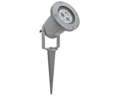 Außenstrahler mit Erdspieß, 1 x GU10/230V/5W-LED, silber