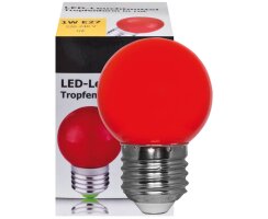 LED-Lampe, Tropfen, E27/1W, rot, L 68, Ø 45 rot 