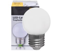 LED-Tropfenlampe, E27/1W opal matt 