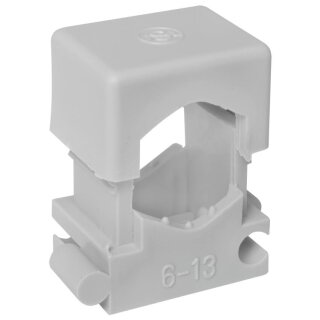 Reihen-Druckschelle, anreihbar, halogenfrei, grau 6 - 13 mm 