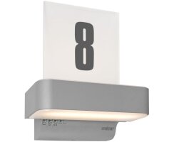 LED- Hausnummernleuchte mit Bewegungsmelder, LED/12W