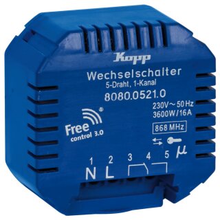 Funk-UP-Empfänger, Wechselschalter, FREE CONTROL 3.0, 1-Kanal, für LED geeignet