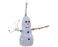 LED-Figur, CRYSTAL SNOWMAN, 20 weiße LEDs