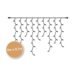 LED-Vorhang, 100 LED/7W, 2700K, L 2 m, schwarz