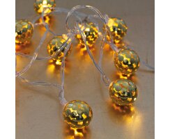 LED-Minilichterkette, 10 warmweiße LEDs, gold