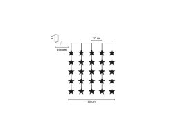 LED-Sternenlichtervorhang, 30 warmweiße LEDs, L 1200