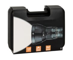 LED-Akku-Taschenlampe, XCELL 11600 4 XHP CREE-LEDs, 180-11.600 lm