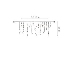 LED-Vorhang, LED-LICHTSYSTEM 31V, 160 superwarmweiße LEDs