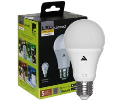 Bluetooth-LED-Lampe, LED-CONNECT, AGL-Form, matt, E27/9W,...