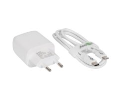 USB-Stecker-Ladegerät, mit Ladekabel USB-C/Lightning (Apple®) 1,00 m weiß 