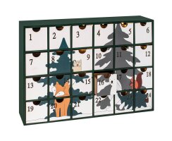 LED-Adventskalender, FOREST FRIENDS, 24 warmweiße LEDs