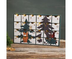 LED-Adventskalender, FOREST FRIENDS, 24 warmweiße LEDs