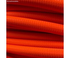 flexibles Kabelkanal Durchmesser 20 mm, Stoff umflochten Orange Fluo