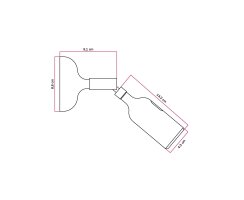 Wandlampe Fermaluce aus Silikon mit Schwenkgelenk und integriertem Schalter