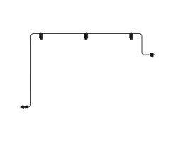 Außenlichterkette EIVA IP65 mit 3 Lichtern mit Stecker Tragbare Schwarz o. Weiß