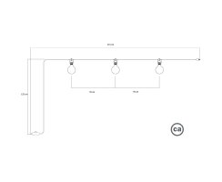 Außenlichterkette EIVA IP65 mit 3 Lichtern mit Stecker Tragbare Schwarz o. Weiß