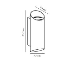 Nordlux Nico Außenwandleuchte Wandleuchte Aluminium ROUND, 2 x GU10