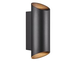 Nordlux Nico Außenwandleuchte Aluminium ROUND, 2 x GU10 schwarz