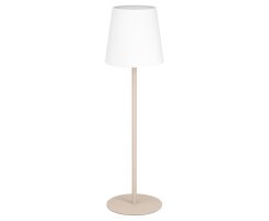 EGLO Tischlampe Fiorana, Nachttischlampe mit Stoff capuccino oder weiss